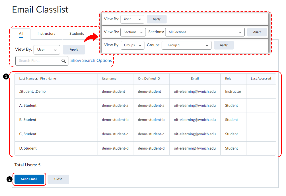 Emailing Your Classlist in Elearning (Whole Class, Small Groups ...