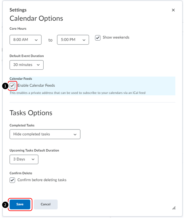 Enabling Calendar Subscriptions for Students in Elearning