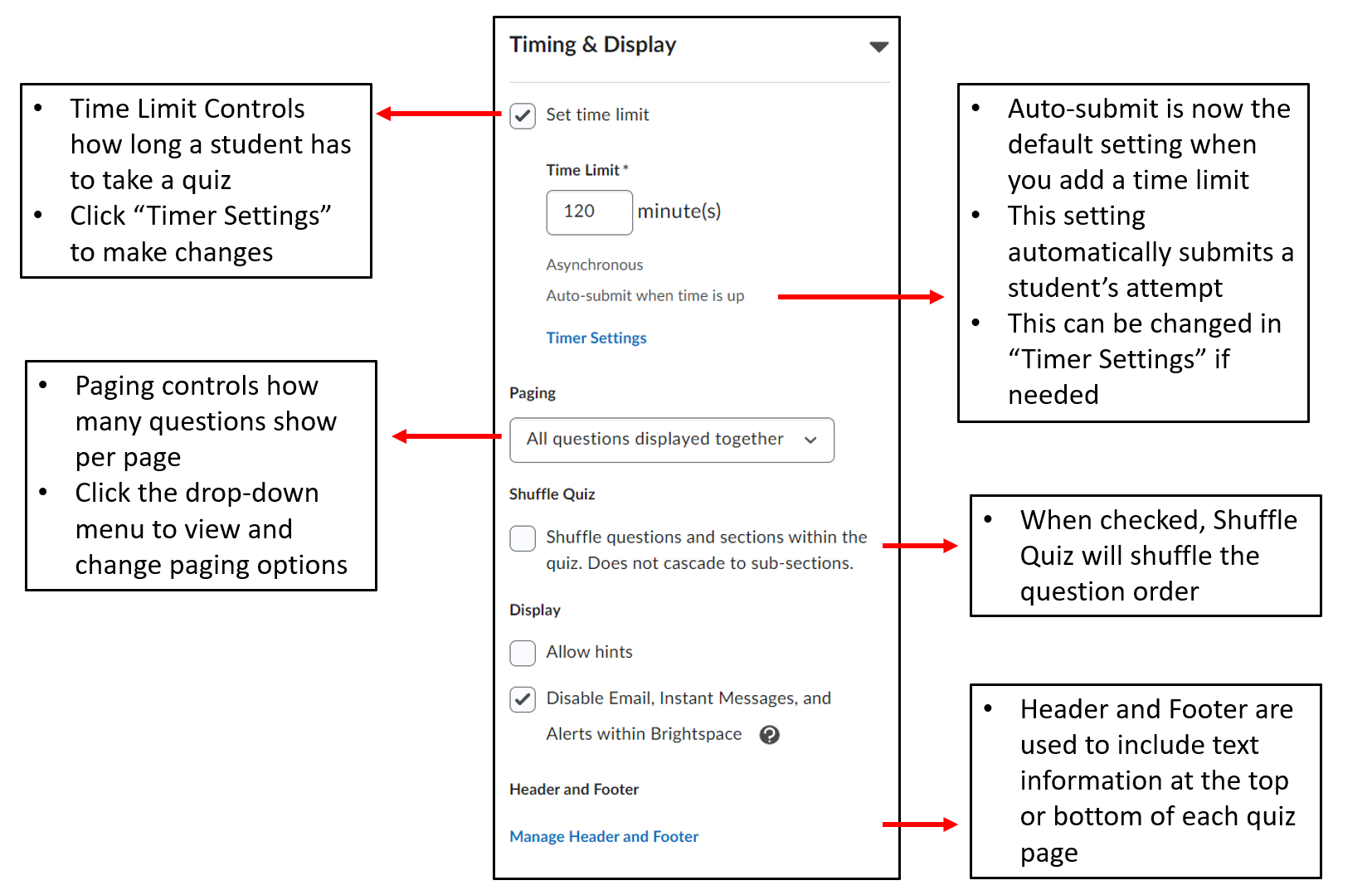 Understanding Timing & Display in Quizzes in Elearning