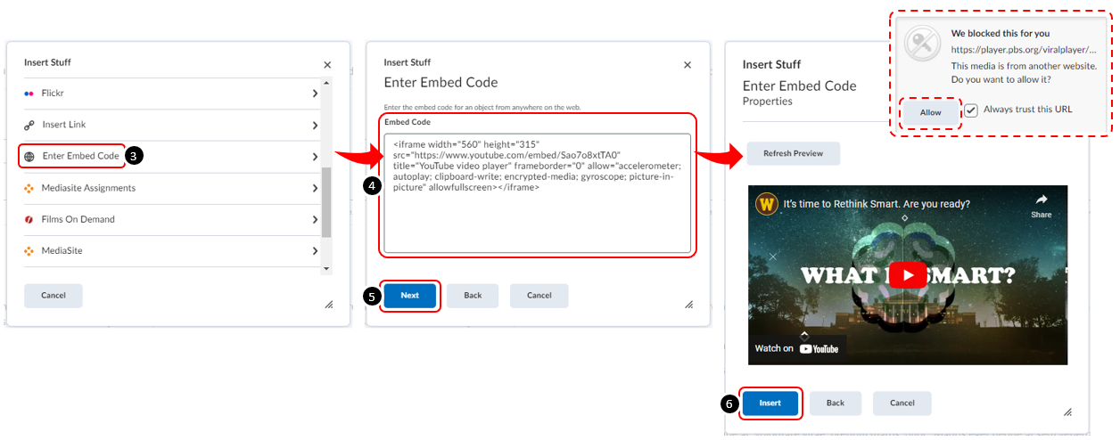 Embedding Media in HTML Files in Elearning Module Content