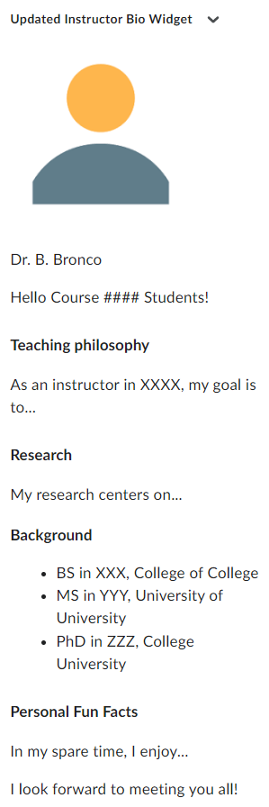 Request to Add Instructor Bio Widget to Elearning Course