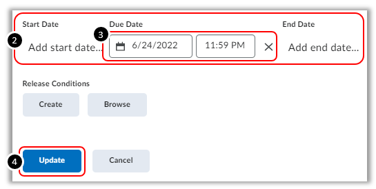 Setting Dates in Elearning Module Content