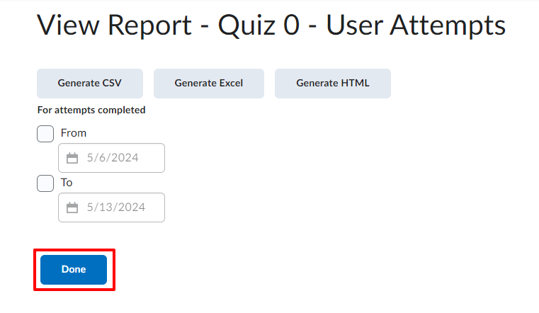 Setting Up and Downloading Quiz Reports in Elearning