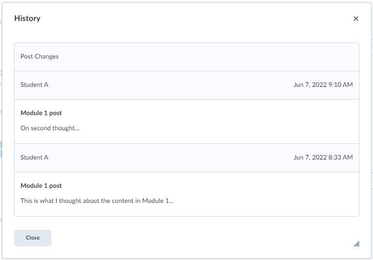Viewing Post History for Edited Discussion Posts in Elearning