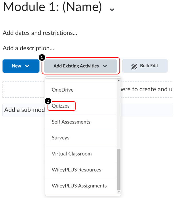 Adding a Quiz to Content Modules in Elearning