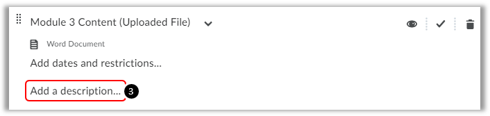 Adding Descriptions to Elearning Module Content