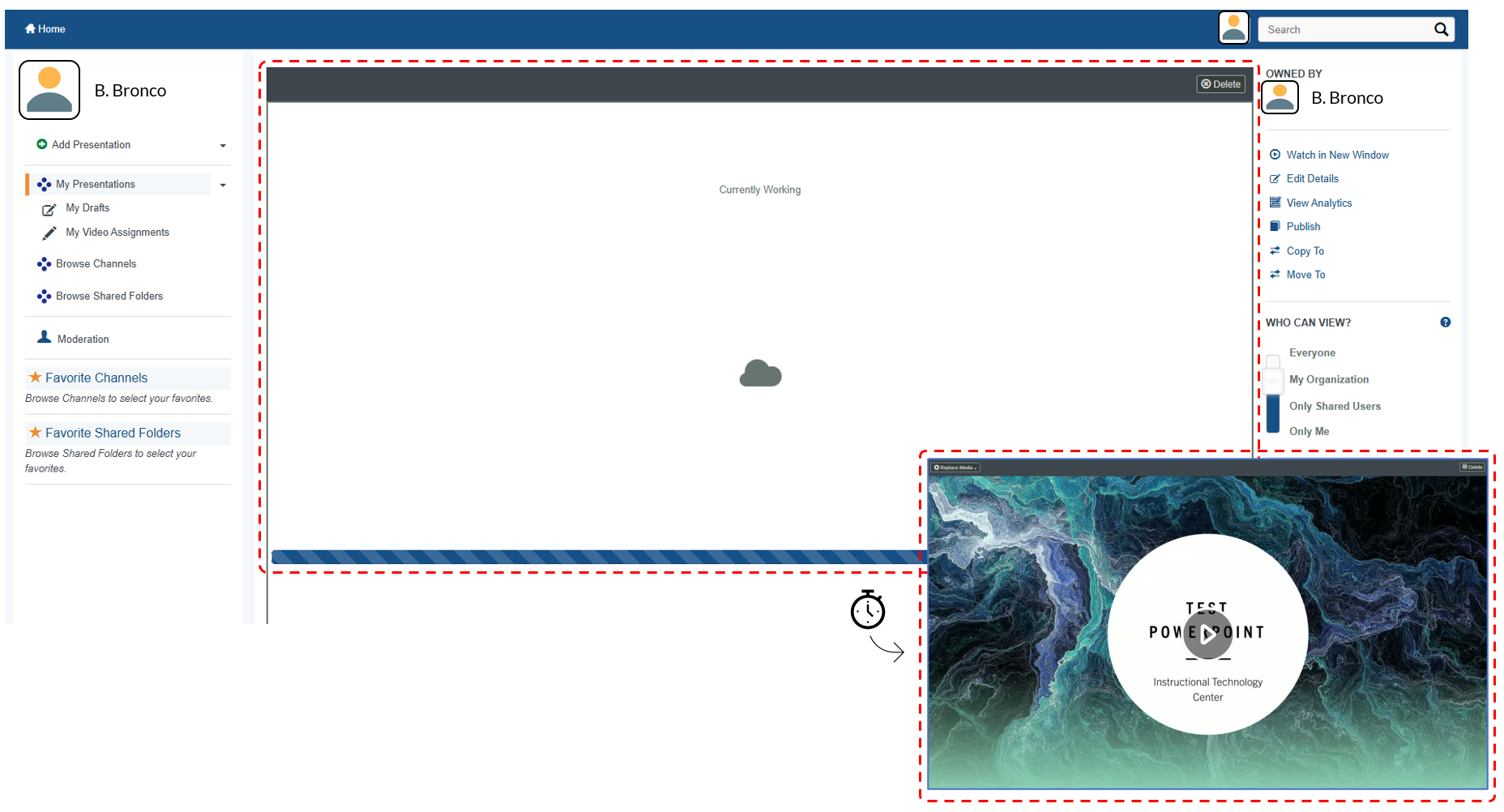 Uploading Video Files to Mediasite in Elearning
