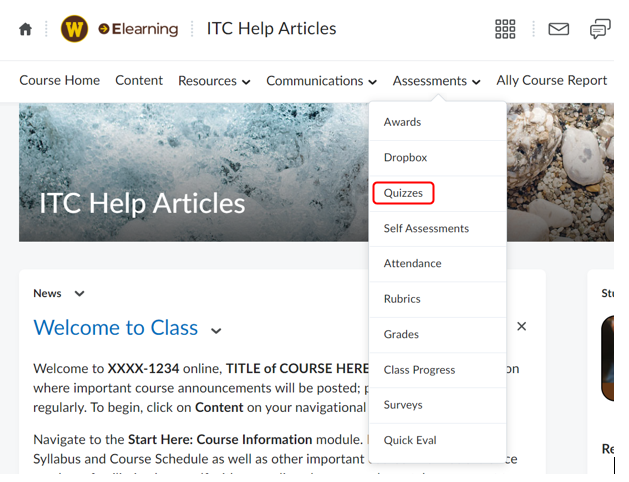 Deleting a Quiz Attempt in Elearning