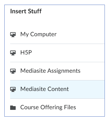 Adding Mediasite Videos to Module Content in Elearning