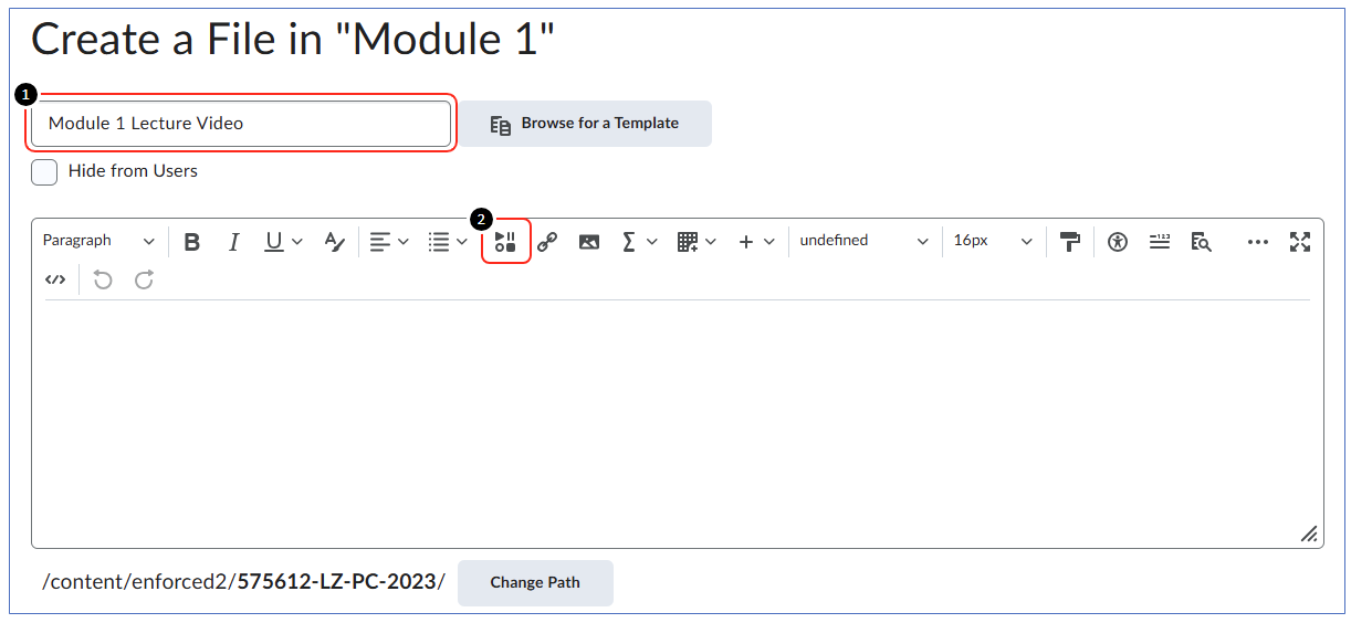 Adding Mediasite Videos to Module Content in Elearning
